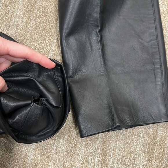 Leather Vintage Y2K High Rise Women Pants Black Goth Dark Approximate Size Small - Picture 12 of 12